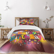 Birthday Message Fun Bedspread Set