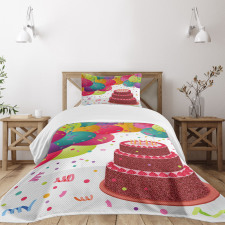 Birthday Cake Celebration Bedspread Set