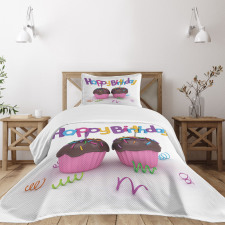 Chocolate Cupcakes Bedspread Set