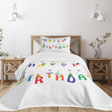Funny Letters on Ropes Bedspread Set