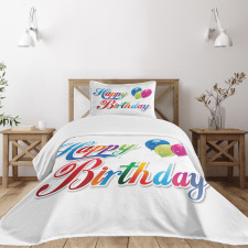 Modern Writing Balloon Bedspread Set