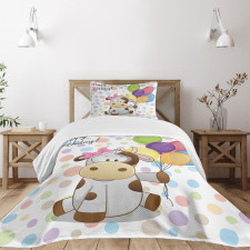 Baby Cow and Balloons Bedspread Set