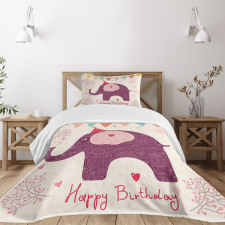 Purple Art Elephant Bedspread Set