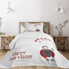 Birthday Ladybug Bedspread Set