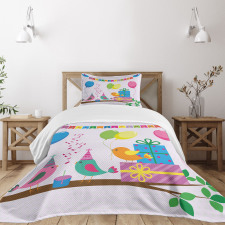 Song Birds Cones Bedspread Set