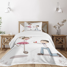 Romantic Couple Bedspread Set