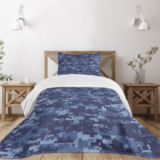 Grunge Camouflage Style Effect Bedspread Set