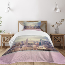 New York Usa Roof View Bedspread Set