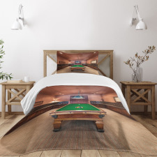 Pool Table Billiard Bedspread Set