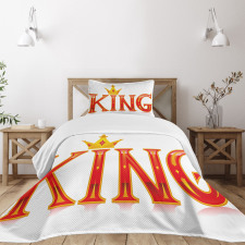 Capital Letter King Words Bedspread Set