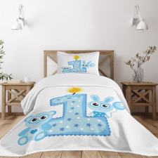 Boys Party Cake Candle Bedspread Set