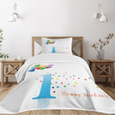 Kids First Birthday Bedspread Set