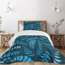 Floral Swirl Leaves Branch Bedspread Set