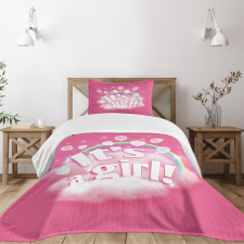 Its a Girl Words Bedspread Set