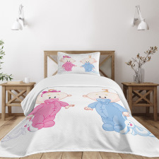 Boy Girl Bunny Bedspread Set