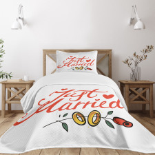 Just Married Rose Rings Bedspread Set