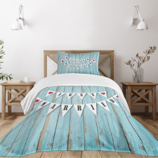 Just Married on Wood Door Bedspread Set