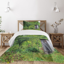 Spring Forest Worn Hut Bedspread Set