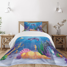 Underwater World Cartoon Bedspread Set