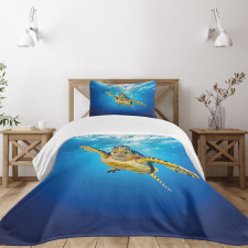 Blue Waters Swimming Bedspread Set