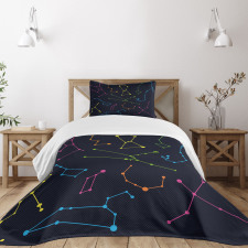 Colorful Galactic Bedspread Set