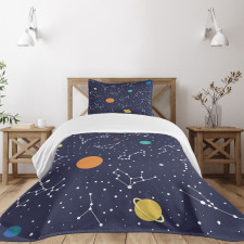 Zodiac Planets Bedspread Set