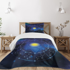 Zodiac Circle Sun Bedspread Set