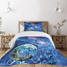 Planet Space Art Bedspread Set