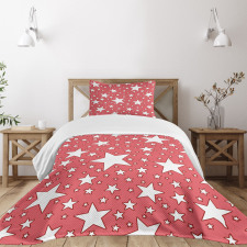 Big Small Vibrant Stars Bedspread Set