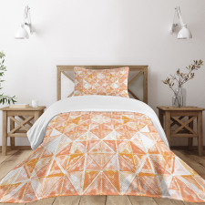 Triangular Grid Artwork Bedspread Set