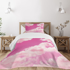 Pink Sunset Clouds Bedspread Set