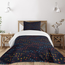 Vibrant Stars Flowers Bedspread Set