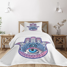 All Seeing Eye Lotus Motif Bedspread Set