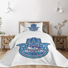 Vibrant Hamsa Triangle Bedspread Set