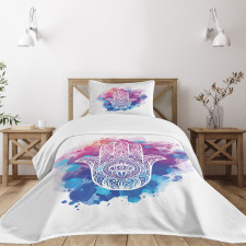 Watercolor Hamsa Art Bedspread Set