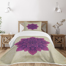 Purple Retro Motif Bedspread Set