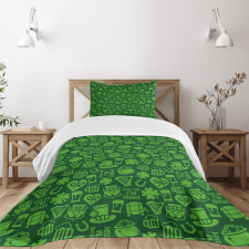 Kiss Me I'm Irish Humor Bedspread Set