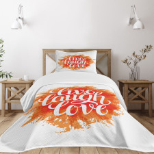 Cheerful Phrase Bedspread Set