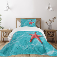 Vivid Blue Water Bedspread Set