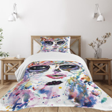 Creepy Makeup Girl Bedspread Set