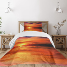 Dramatic Sunset Lake Bedspread Set