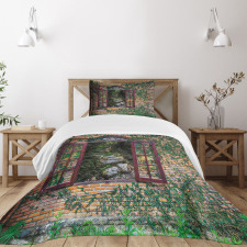 House Forest Wall Bedspread Set