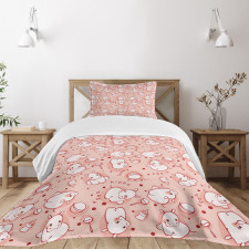 Hippo Pattern Bedspread Set