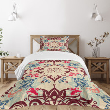 Ornate Floral Ethnic Bedspread Set