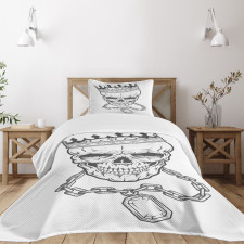 Skull Hip Hop Style Sketch Bedspread Set