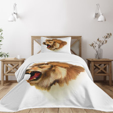 Roaring Fierce Lion Head Bedspread Set