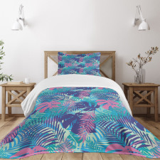 Vivid Colored Island Flora Bedspread Set