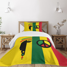 Reggae Music Peace Bedspread Set