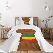 Ethiopian Flag Colors Bedspread Set