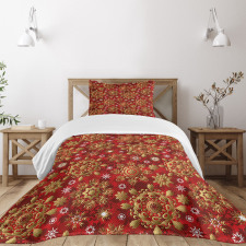 Xmas Flora Ornament Bedspread Set